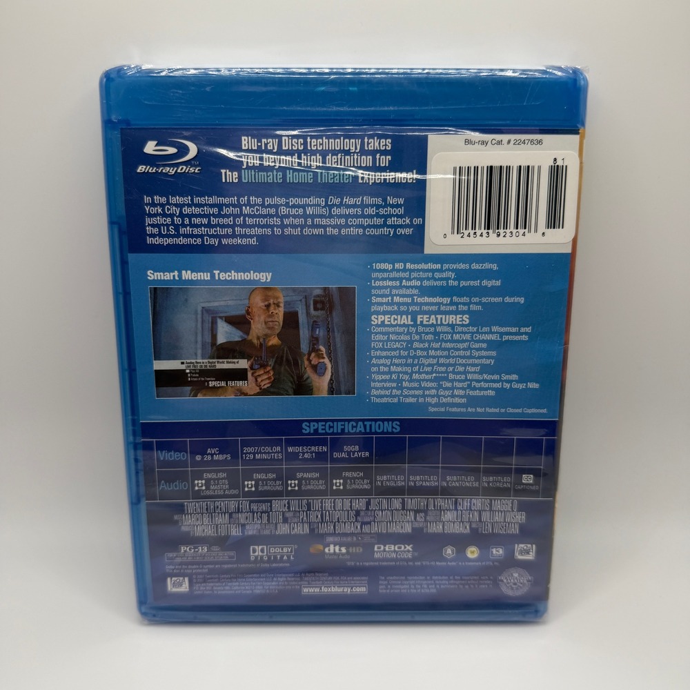 Live Free or Die Hard Blu-ray Bruce Willis Action Movie Promo New Sealed - Picture 2 of 2